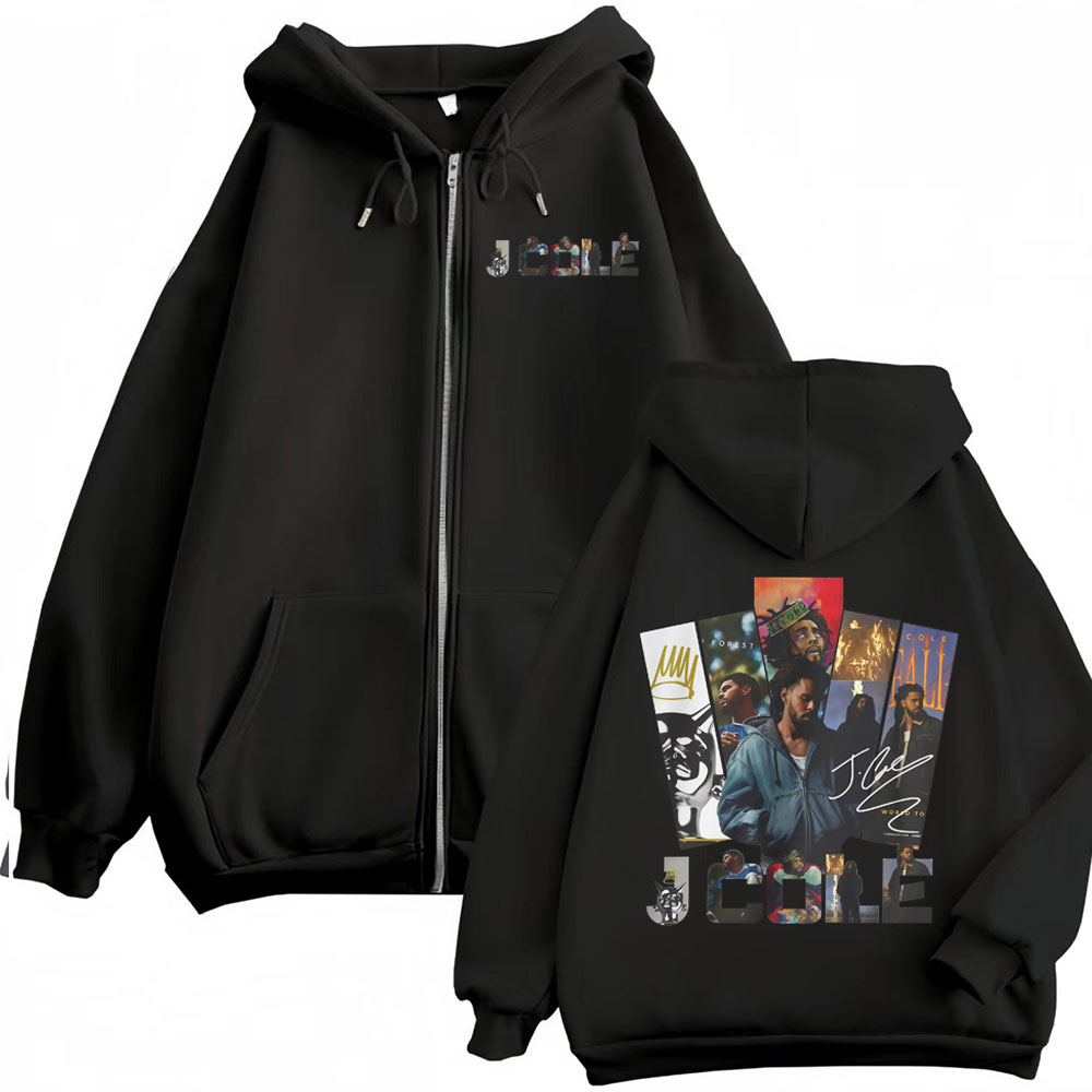 Mens Fashion Zip Up Hoodies - เสื้อฮู้ดซิป J. Cole The Fall Off