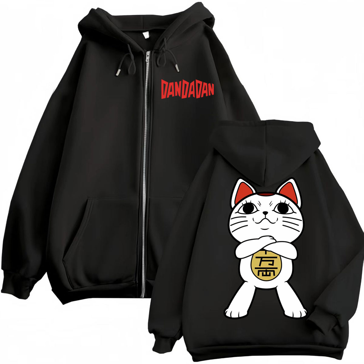 Mens Fashion Zip Up Hoodies - อะนิเมะ Dandadan Turbo Granny กราฟิกซิป Hoodies