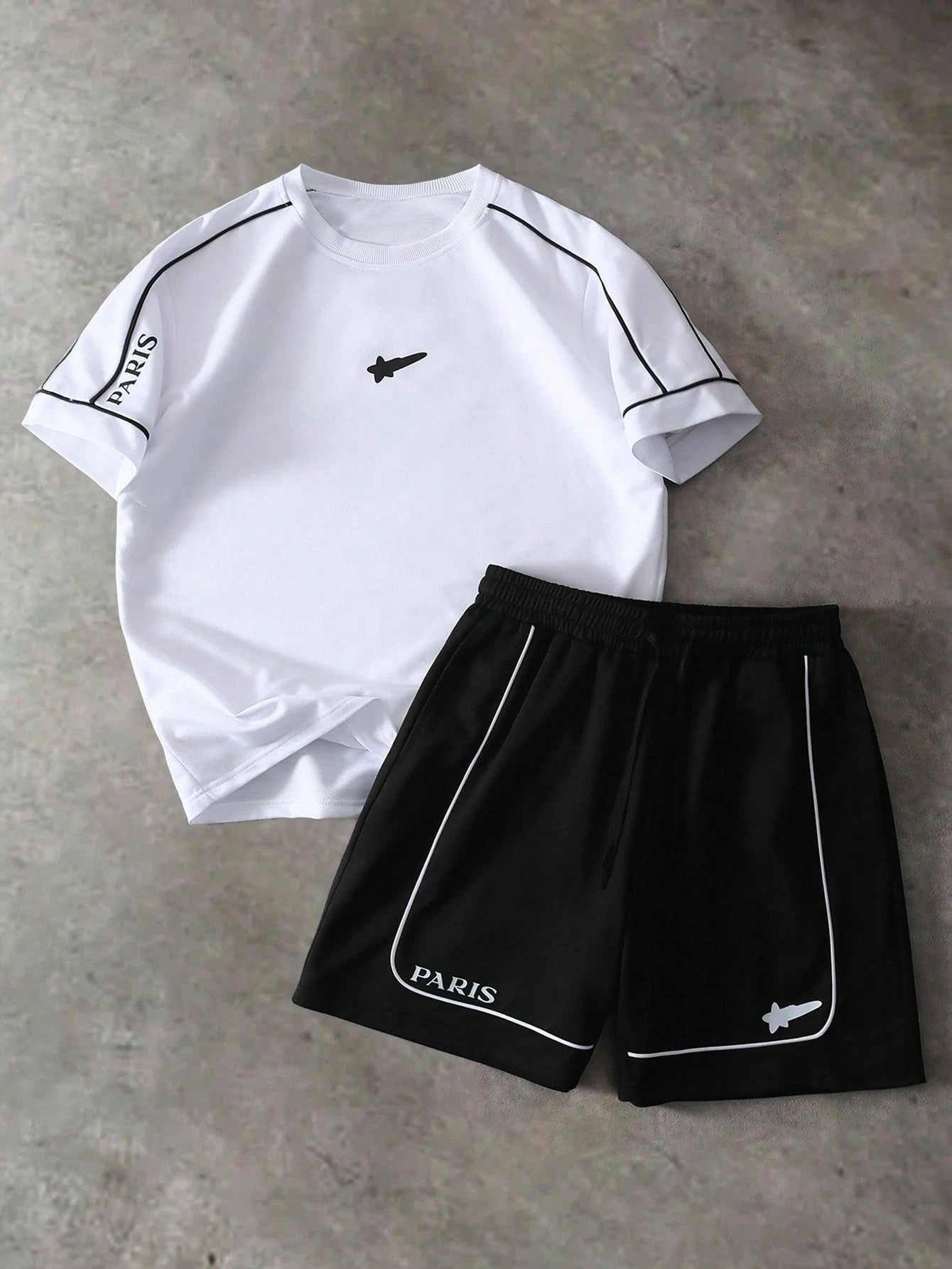 Men'S Fashion For Summer 2026 - ชุดเซ็ตเสื้อยืดแขนสั้นและกางเกงขาสั้นลายพิมพ์ 3 มิติสำหรับผู้ชาย ฤดูร้อนปี 2026 -