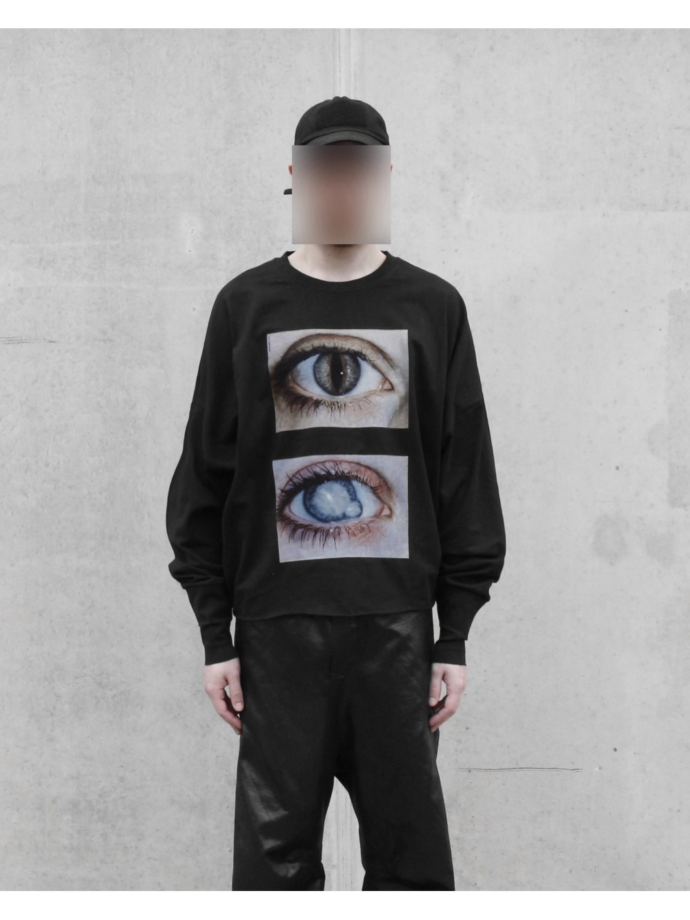 Mens Fashion Trends 2026 - เสื้อท็อปอเนกประสงค์แขนยาวพิมพ์ลายตาคู่สไตล์ดาร์กกอธิคสมจริง ปี 2026 แฟชั่นแนวพังก์สตรีทเทรนด์ Y2K สไตล์ดีแคดเอนท์