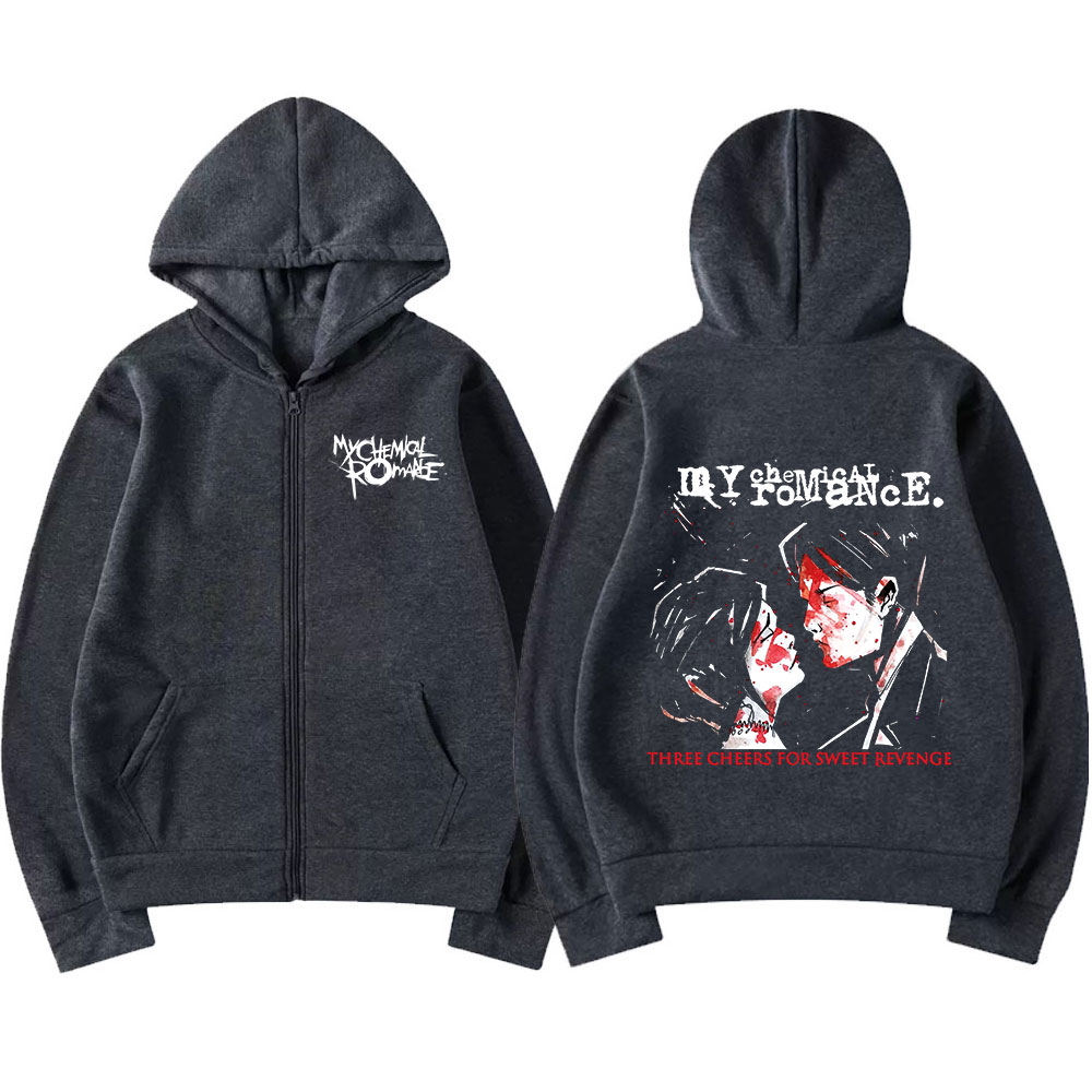 Mens Fashion Zip Up Hoodies - เสื้อฮู้ดซิป My Chemical Romance Mcr Dead