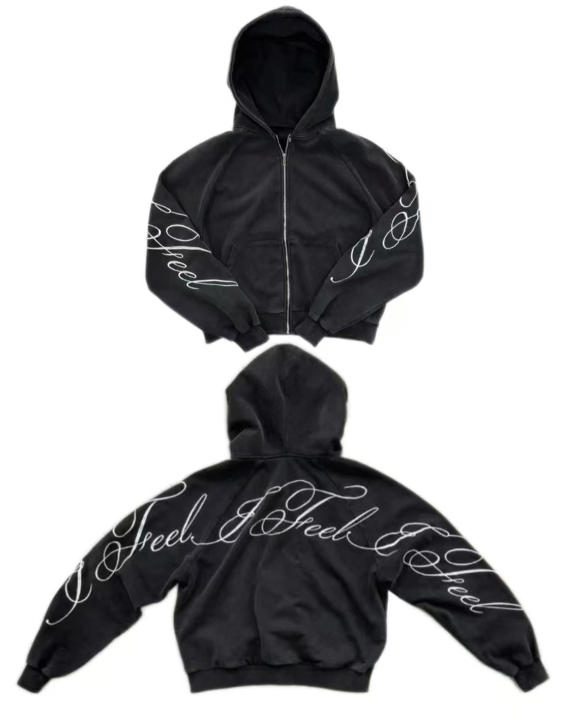Mens Fashion Zip Up Hoodies - Y2K Harajuku Gothic Letter พิมพ์ Retro