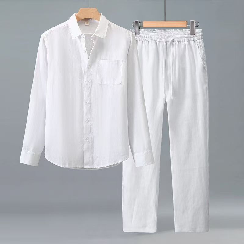 Men'S Fashion For Summer 2026 - (เสื้อ+กางเกง) แฟชั่นฤดูร้อนปี 2026 เสื้อเชิ้ตคลาสสิกสำหรับผู้ชาย เสื้อเชิ้ตลำลองสไตล์ธุรกิจสำหรับผู้ชาย ชุดเสื้อผ้าไซส์