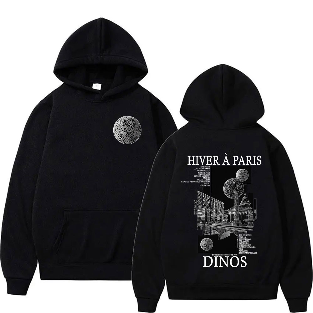 Men'S Fashion Paris 2025 - เสื้อฮู้ดลายกราฟิกแร็ปเปอร์ DINOS HIVER A PARIS Tour