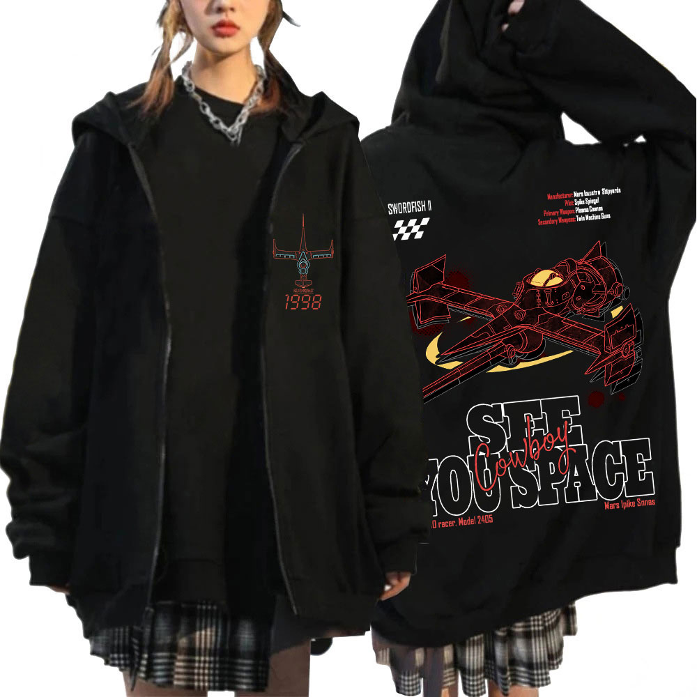 Mens Fashion Zip Up Hoodies - มังงะ คาวบอย บีบอป สไปค์ สไปเกล เสื้อฮู้ดซิป