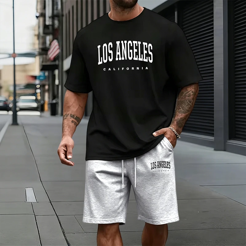 Mens Fashion Urban - ชุดลำลองฤดูร้อนแฟชั่นคนเมือง แขนสั้น ใส่สบาย ระบายอากาศดี เหมาะสำหรับใส่ในบ้านและนอกบ้าน รุ่นใหม่ปี