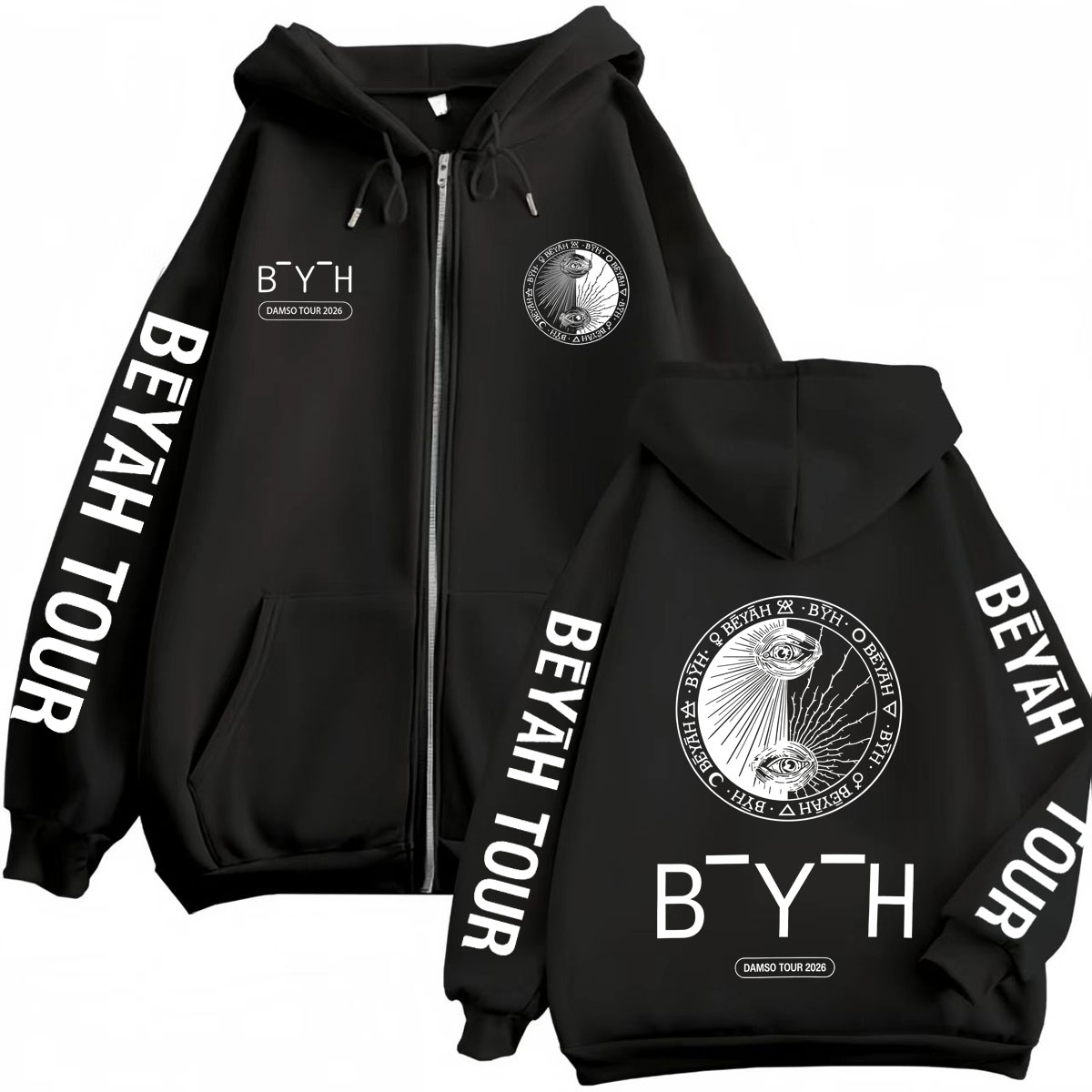 Mens Fashion Zip Up Hoodies - แร็ปเปอร์ ดัมโซ บียาห์ ทัวร์ 2026 เสื้อฮู้ดซิป