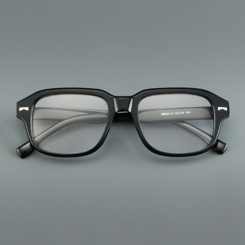 Men'S Fashion Non Prescription Glasses - กรอบแว่นตาอะซิเตททรงสี่เหลี่ยมสีดำสำหรับผู้ชายและผู้หญิง แฟชั่นแว่นตาไม่มีค่าสายตา