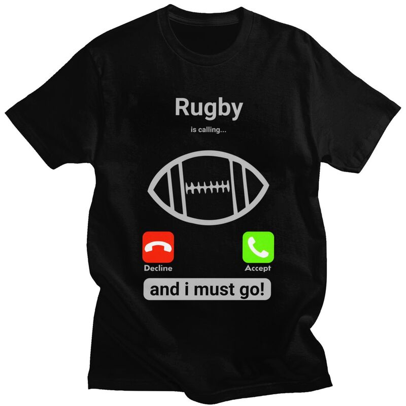 Mens Fashion Rugby Shirts - เสื้อยืดรักบี้เรียกหาฉันแล้ว ฉันต้องไป เสื้อยืดผู้ชายแขนสั้น ผ้าฝ้าย 100% เสื้อยืดลำลอง