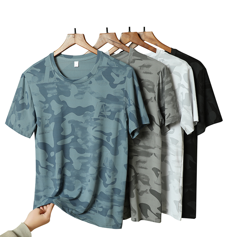 Mens Fashion Rugby Shirts - เสื้อยืดแขนสั้นผ้าไหมน้ำแข็งลำลองสำหรับผู้ชายสำหรับเล่นกีฬารักบี้กลางแจ้ง เทรนด์แฟชั่นฤดูร้อน ดูดซับเหงื่อและแห้งเร็ว