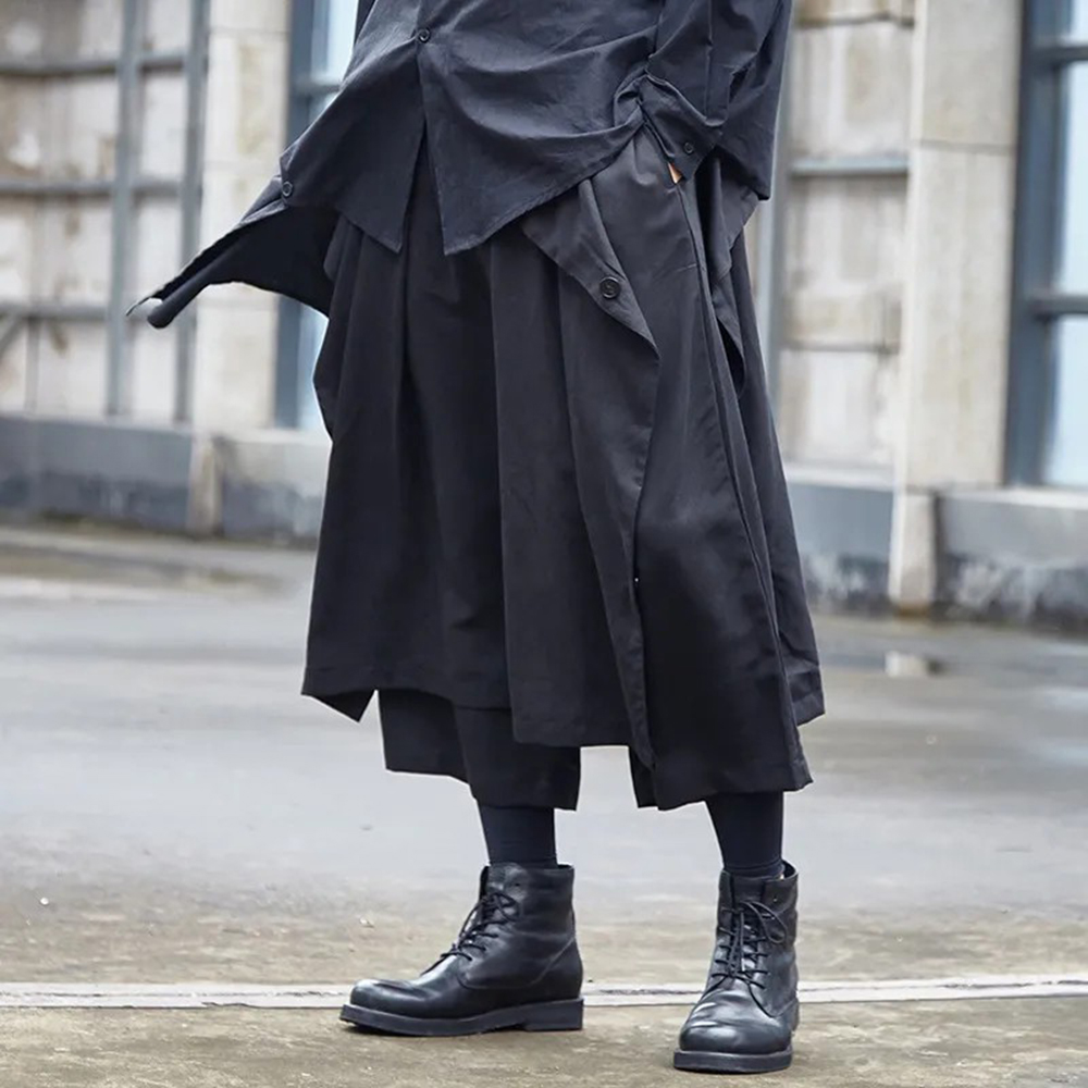 Mens Fashion Trends 2026 - กางเกงโกธิคดาร์ก Y2k ทรงไม่สมมาตร กระดุมข้าง สไตล์ซามูไร สตรีทแวร์