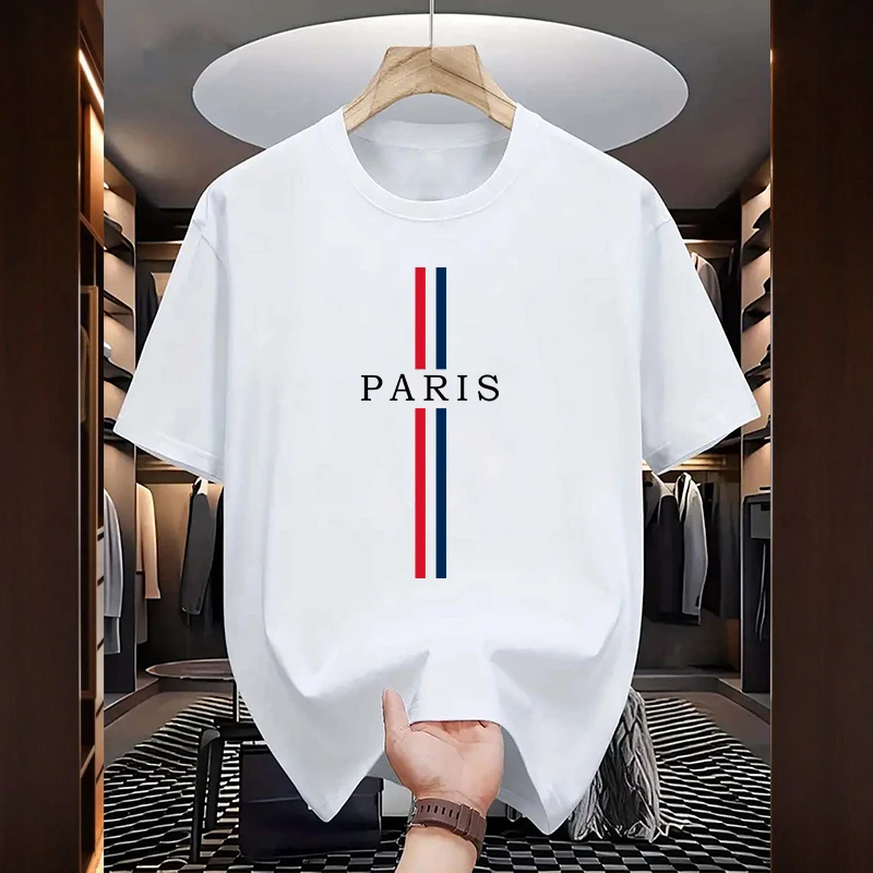Men'S Fashion Paris 2025 - 2025 ขายร้อนเสื้อยืดสําหรับชายคุณภาพสูง 100% Cotton O-คอเสื้อฤดูใบไม้ผลิฤดูร้อนสบายๆแฟชั่นTeesปารีสพิมพ์