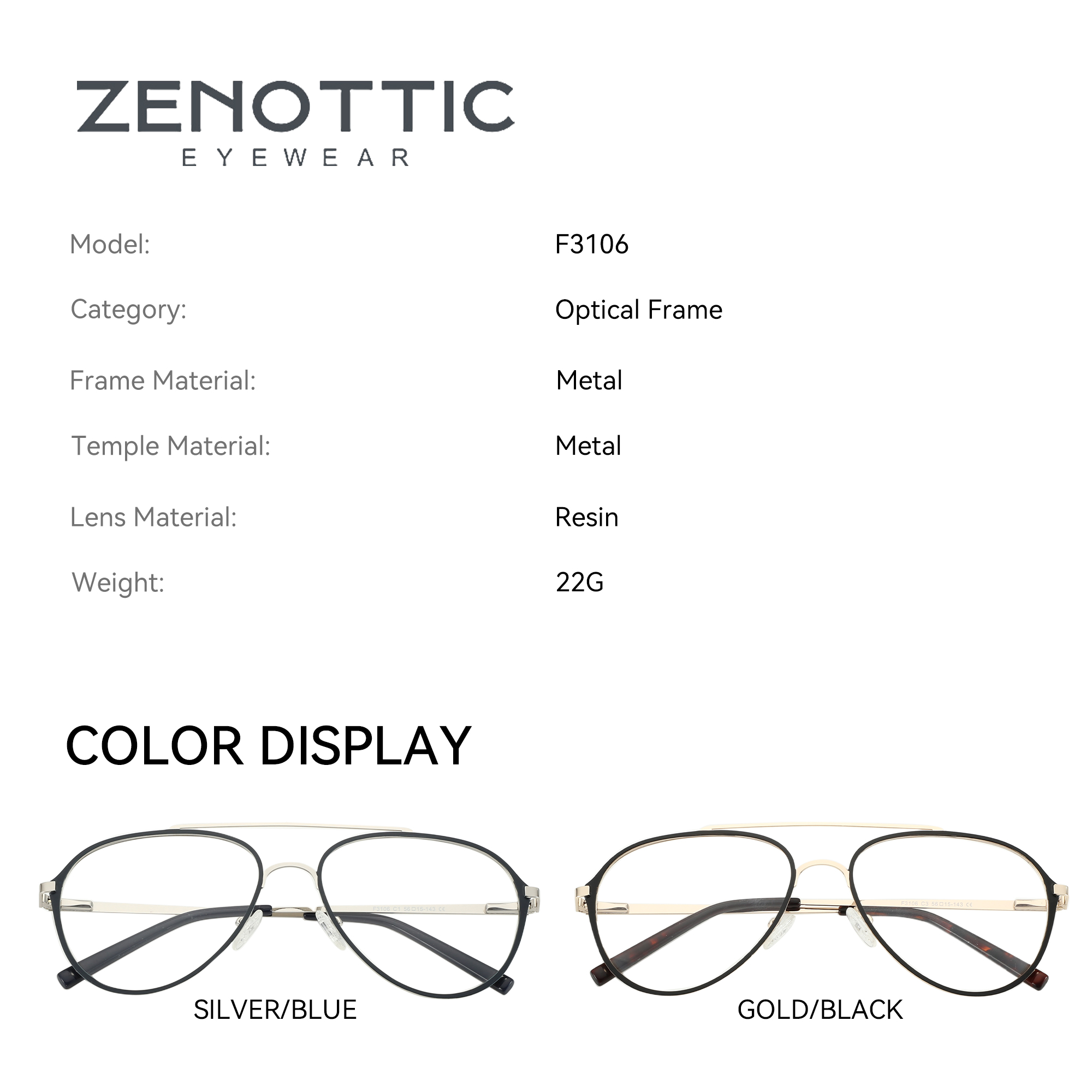 Zenottic แว่นตานักบินแฟชั่นใหม - Men'S Fashion Non Prescription Glasses บทวิจารณ์และราคา