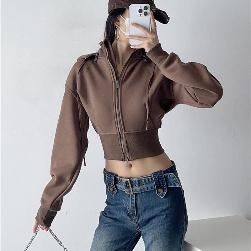 เสื้อฮู้ดดี้ครอปสำหรับผู้หญิง  - Mens Fashion Zip Up Hoodies บทวิจารณ์และราคา