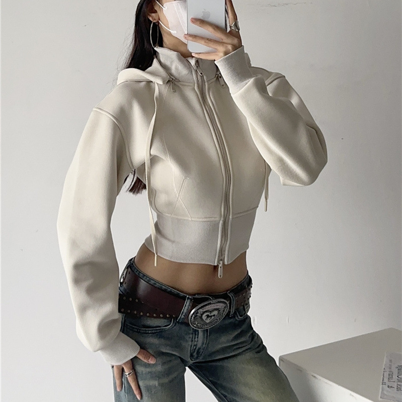 เสื้อฮู้ดดี้ครอปสำหรับผู้หญิง  - Mens Fashion Zip Up Hoodies บทวิจารณ์และราคา
