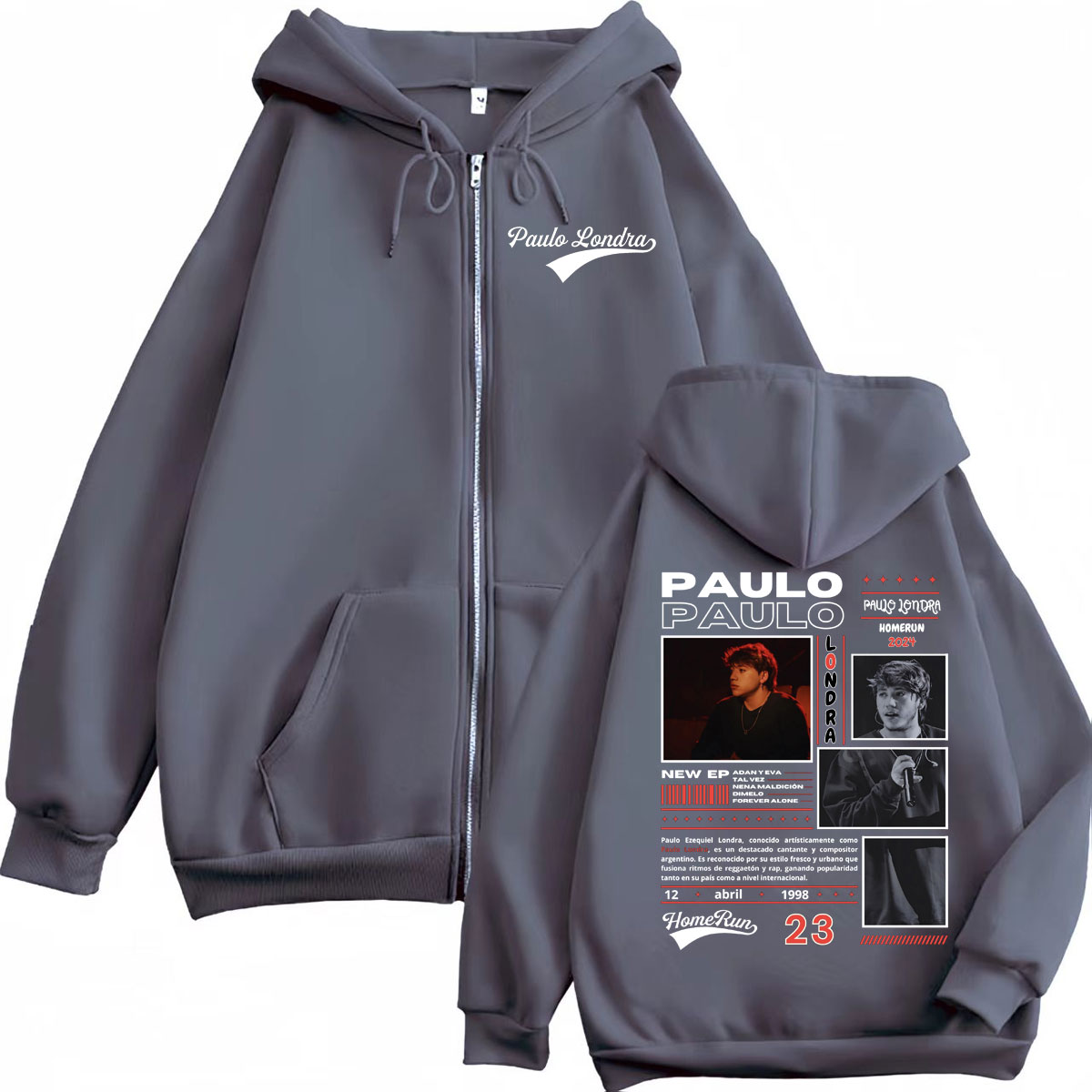 Rapper Paulo Londra Homerun อั - Mens Fashion Zip Up Hoodies บทวิจารณ์และราคา