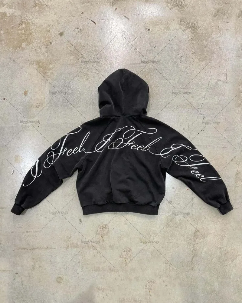 Y2K Harajuku Gothic Letter พิม - Mens Fashion Zip Up Hoodies บทวิจารณ์และราคา