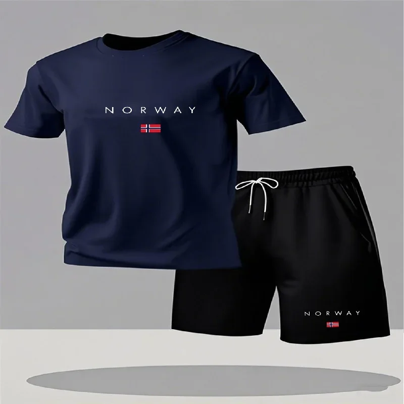 ชุดเซ็ตเสื้อยืดแขนสั้นกางเกงขา - Mens Fashion Urban บทวิจารณ์และราคา