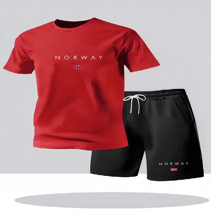 ชุดเซ็ตเสื้อยืดแขนสั้นกางเกงขา - Mens Fashion Urban บทวิจารณ์และราคา