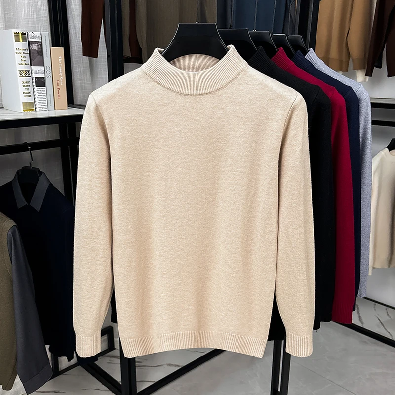 เสื้อสเวตเตอร์คอเต่าทรงปกติสำห - Knitted Cardigan Men บทวิจารณ์และราคา
