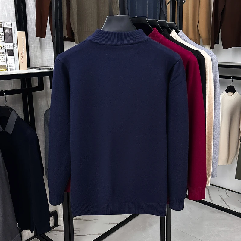 เสื้อสเวตเตอร์คอเต่าทรงปกติสำห - Knitted Cardigan Men บทวิจารณ์และราคา