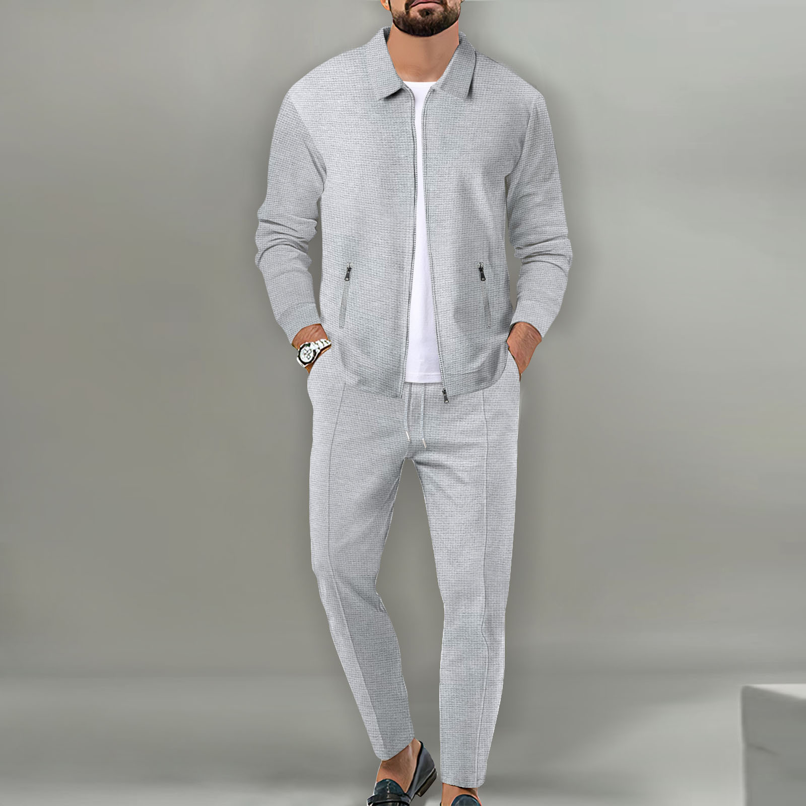 ชุดแจ็คเก็ตฤดูใบไม้ร่วงสำหรับผ - Knitted Cardigan Men บทวิจารณ์และราคา