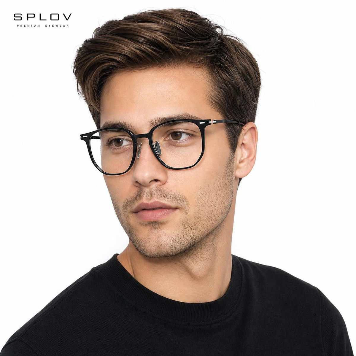 กรอบแว่นสายตา TR90 ทรงสี่เหลี่ - Men'S Fashion Non Prescription Glasses บทวิจารณ์และราคา