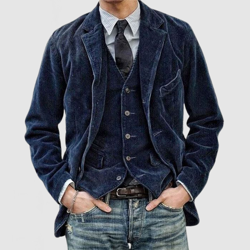 ชุดสูทลำลองสไตล์ยุโรปและอเมริก - Corduroy Jacket Men บทวิจารณ์และราคา