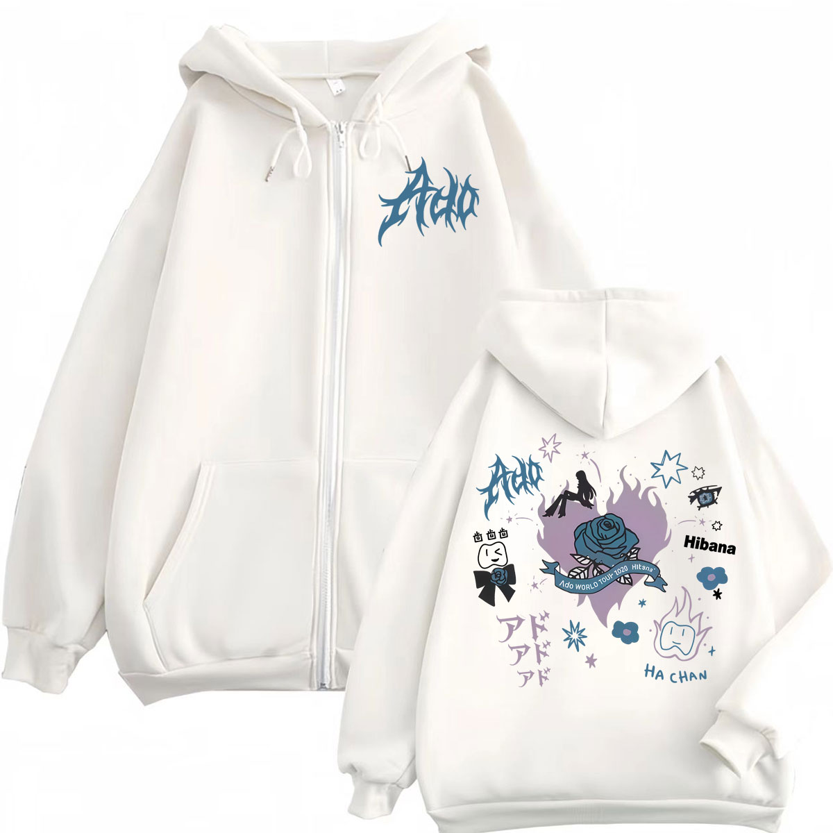 ซิงเกอร์อาโดะ ฮิบานะเวิลด์ทัวร - Mens Fashion Zip Up Hoodies บทวิจารณ์และราคา