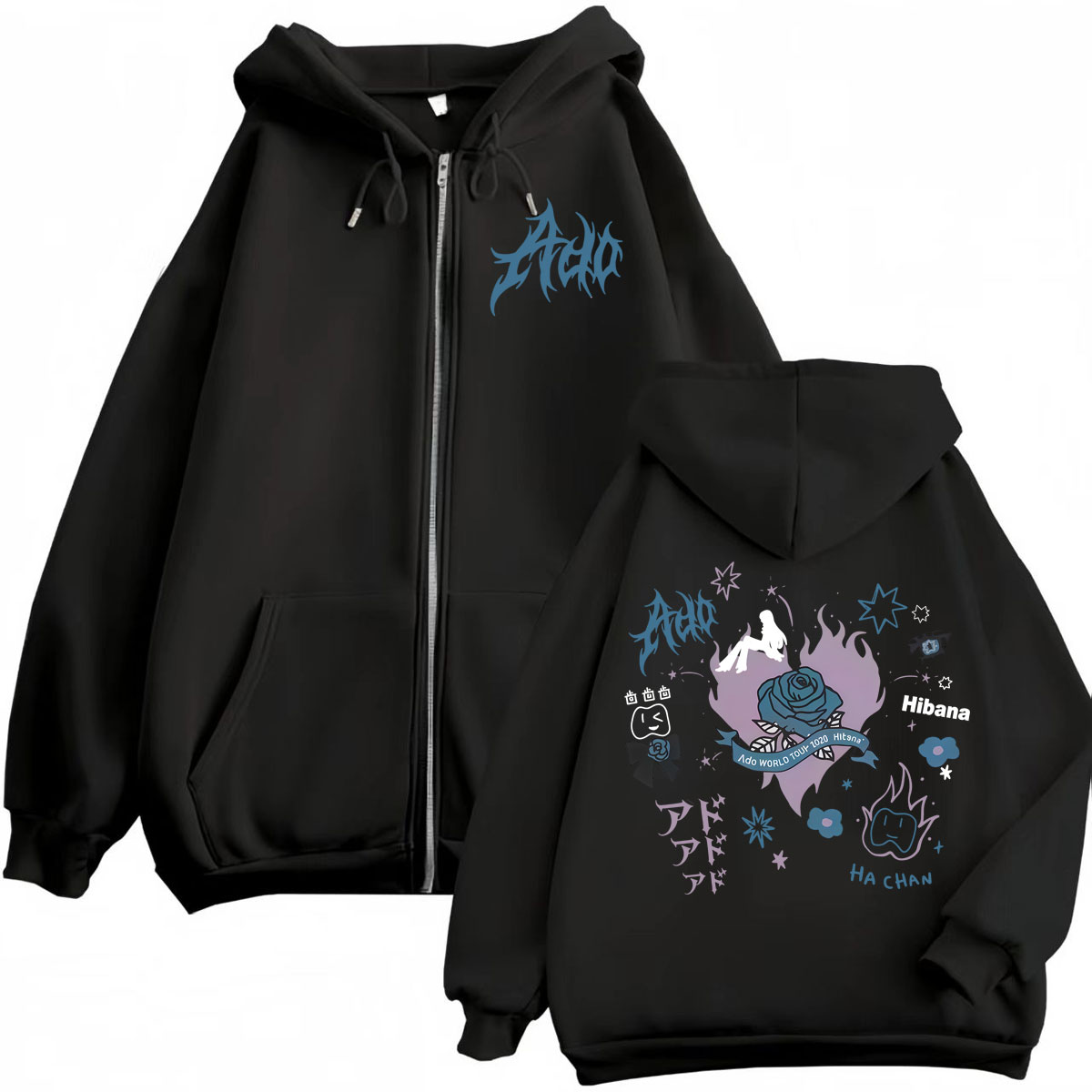 ซิงเกอร์อาโดะ ฮิบานะเวิลด์ทัวร - Mens Fashion Zip Up Hoodies บทวิจารณ์และราคา