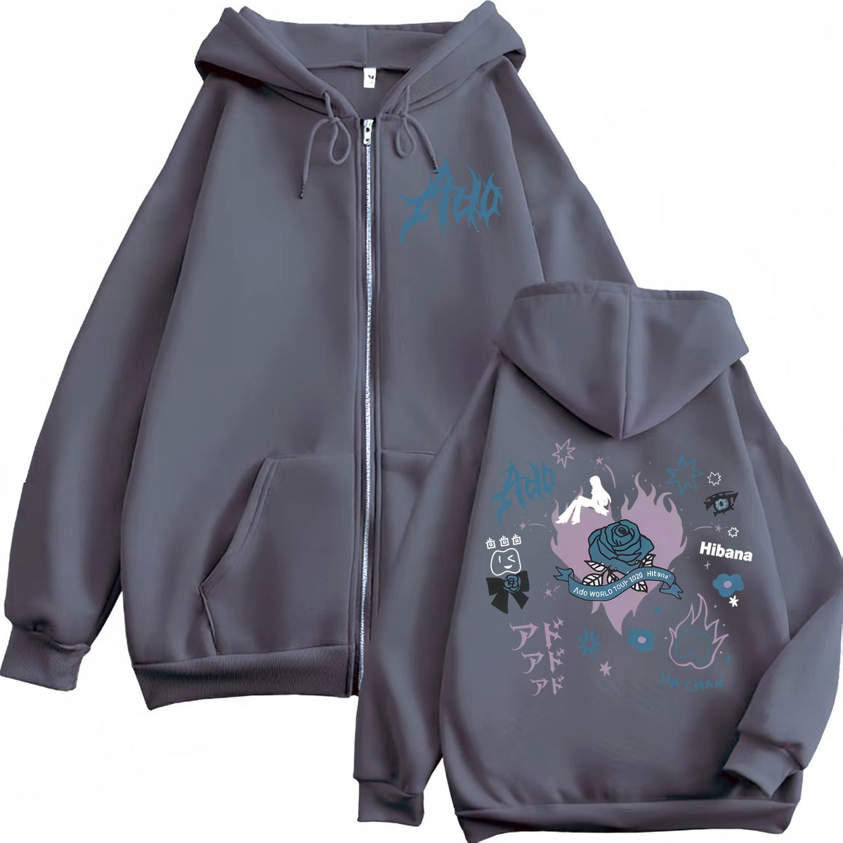 ซิงเกอร์อาโดะ ฮิบานะเวิลด์ทัวร - Mens Fashion Zip Up Hoodies บทวิจารณ์และราคา
