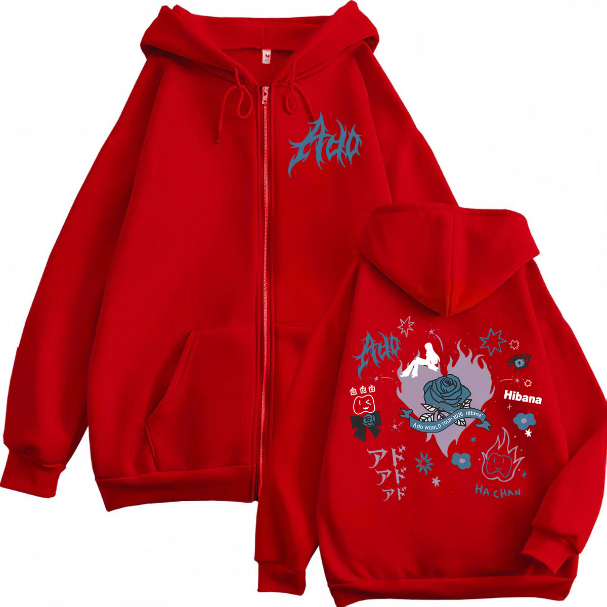 ซิงเกอร์อาโดะ ฮิบานะเวิลด์ทัวร - Mens Fashion Zip Up Hoodies บทวิจารณ์และราคา