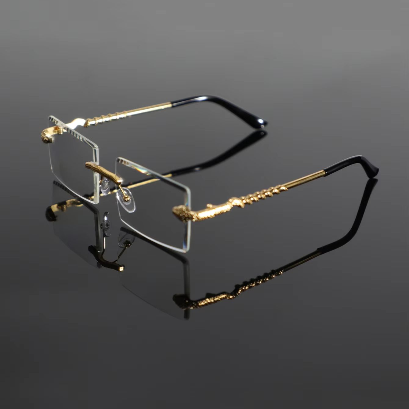แว่นตาไร้ขอบทรงสี่เหลี่ยมโลหะส - Men'S Fashion Non Prescription Glasses บทวิจารณ์และราคา