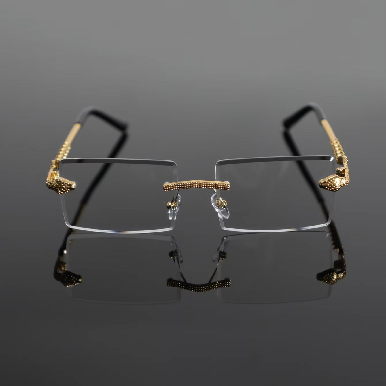 แว่นตาไร้ขอบทรงสี่เหลี่ยมโลหะส - Men'S Fashion Non Prescription Glasses บทวิจารณ์และราคา