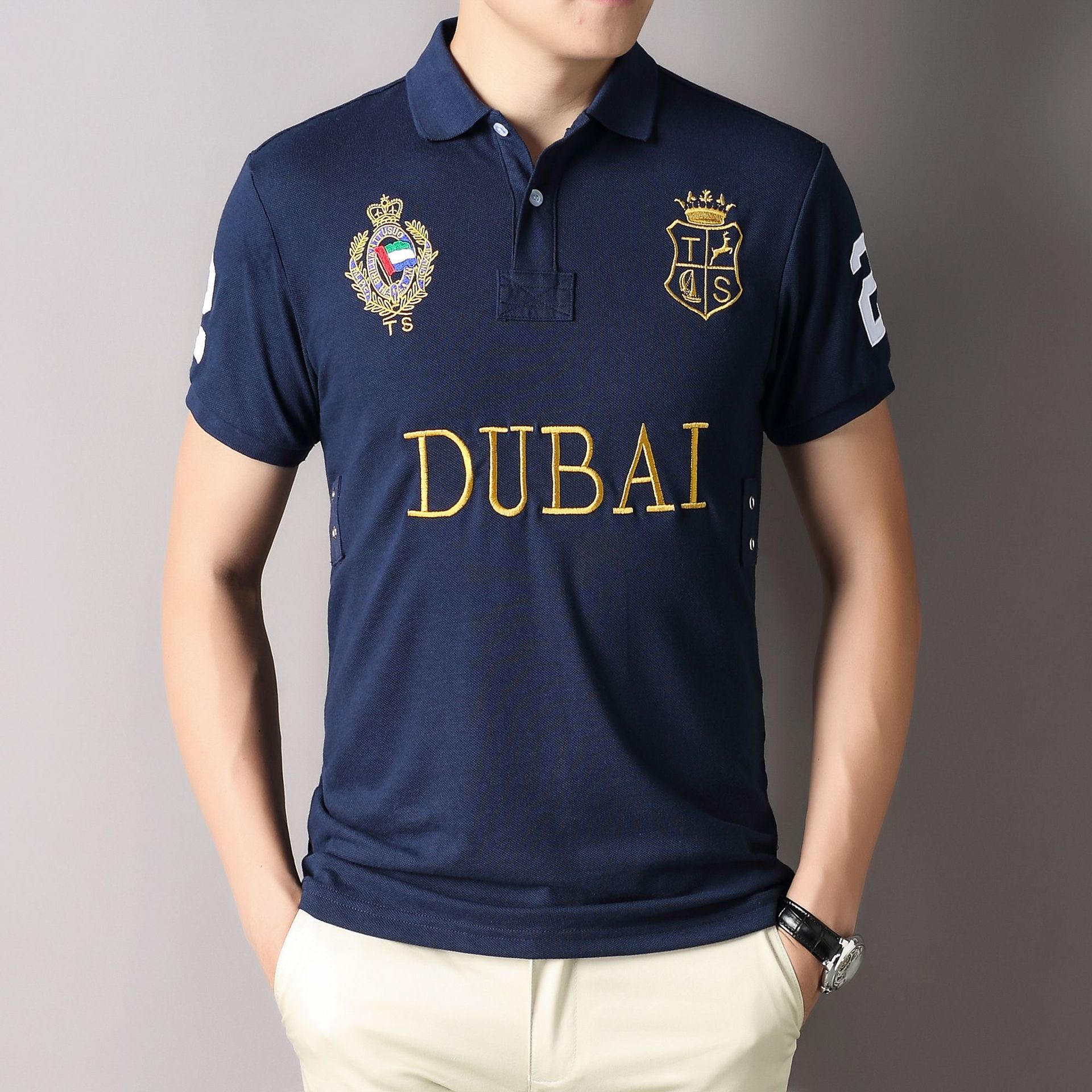 ใหม่เสื้อโปโลผู้ชายผ้าฝ้ายดูไบ - Dubai Men'S Fashion บทวิจารณ์และราคา