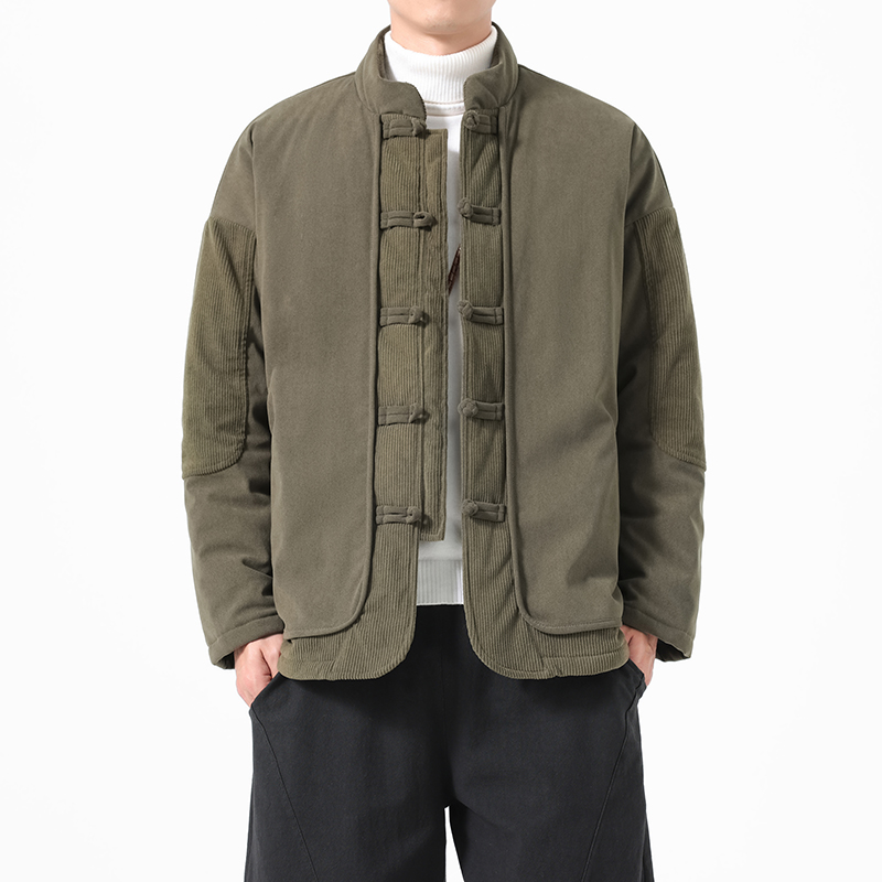 เสื้อแจ็คเก็ตบุผ้าฝ้ายสไตล์จีน - Corduroy Jacket Men บทวิจารณ์และราคา