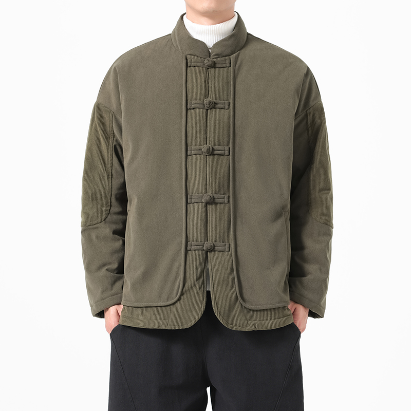 เสื้อแจ็คเก็ตบุผ้าฝ้ายสไตล์จีน - Corduroy Jacket Men บทวิจารณ์และราคา