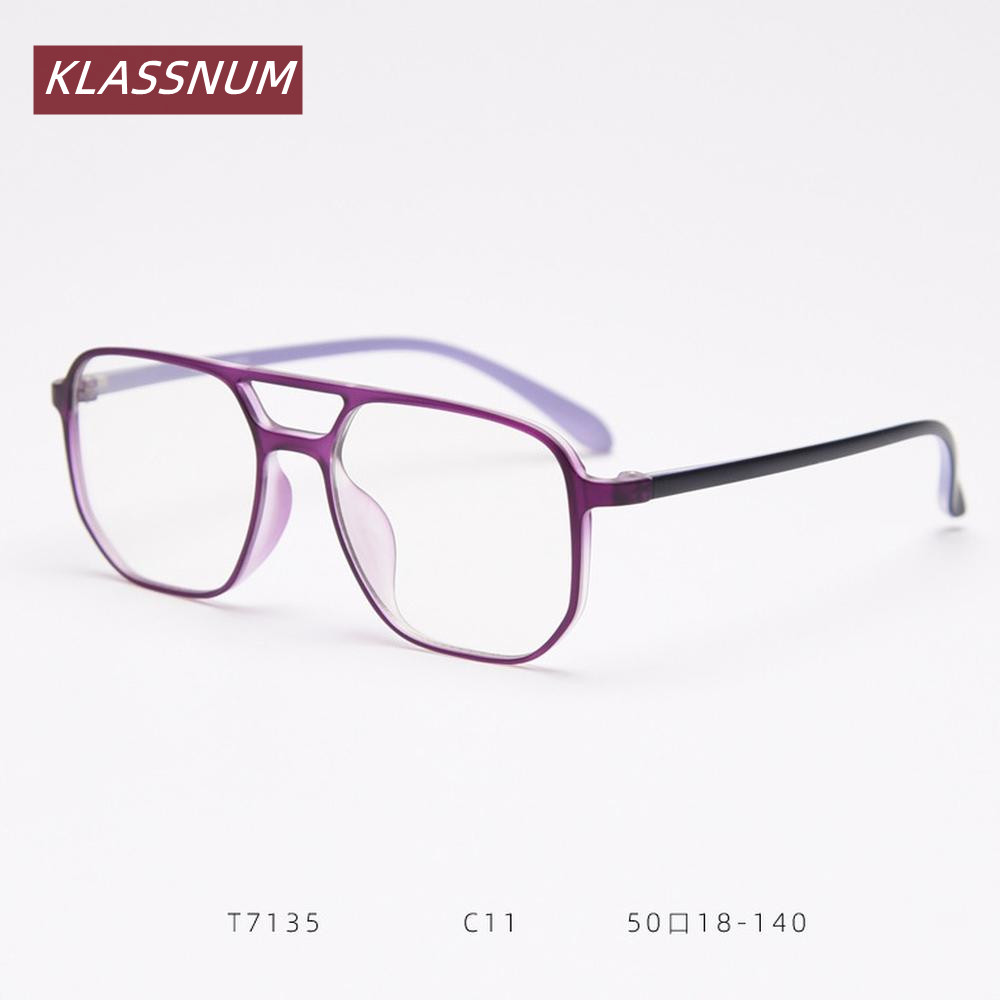 KLASSNUM ดับเบิ้ลบリッジทรงสี่เหล - Men'S Fashion Non Prescription Glasses บทวิจารณ์และราคา