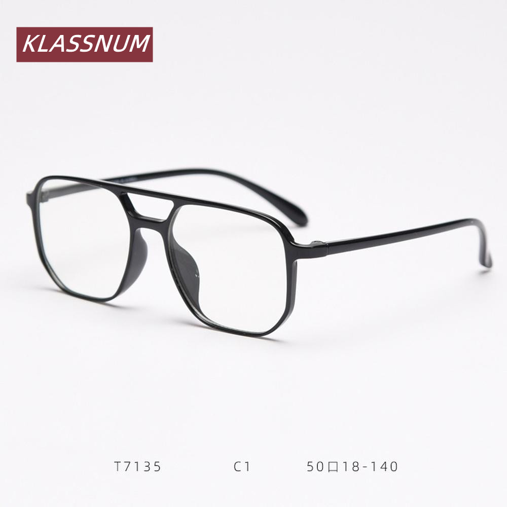 KLASSNUM ดับเบิ้ลบリッジทรงสี่เหล - Men'S Fashion Non Prescription Glasses บทวิจารณ์และราคา