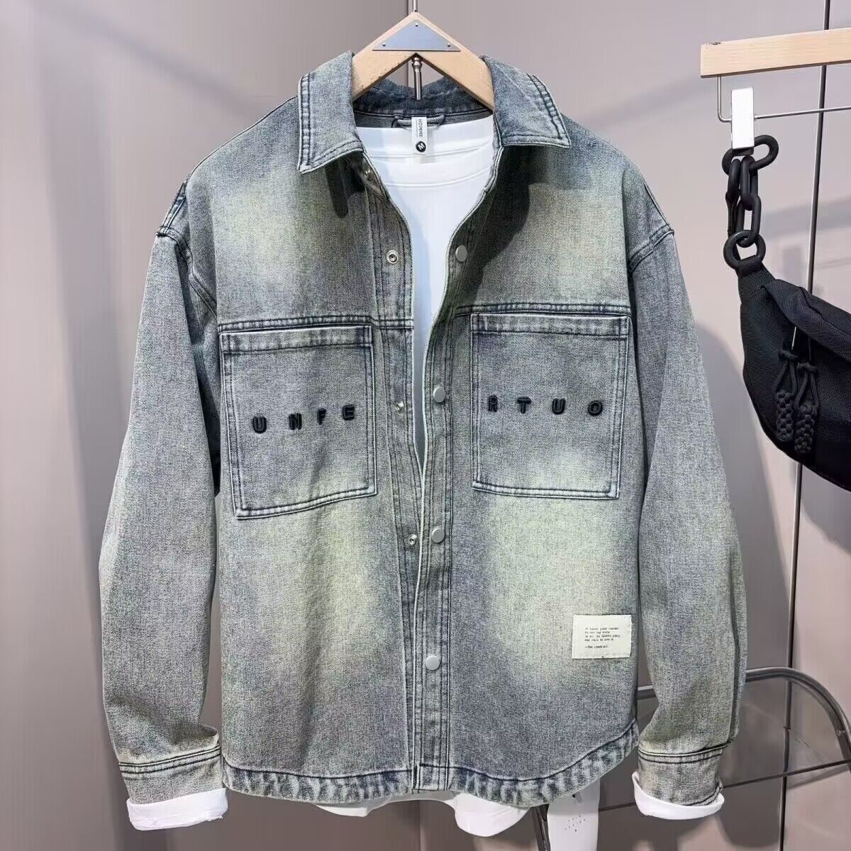 Vintage Clean fit ฤดูใบไม้ผลิฤ - Jeans Shirt Fashion For Men บทวิจารณ์และราคา