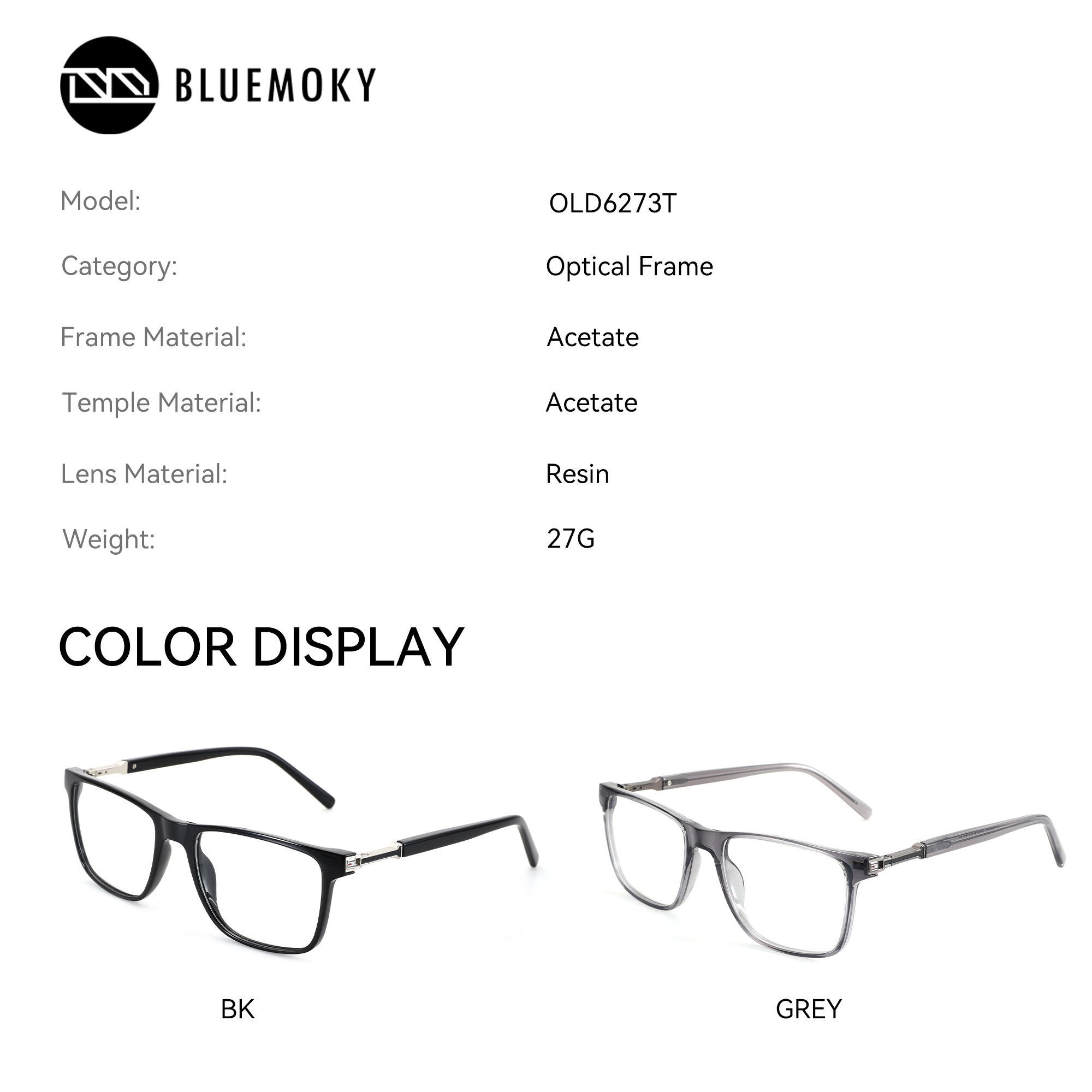 BLUEMOKY แฟชั่นอะซิเตทกรอบแว่น - Men'S Fashion Non Prescription Glasses บทวิจารณ์และราคา