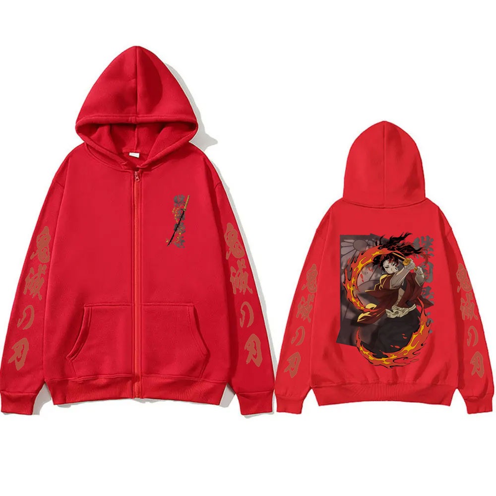 เสื้อฮู้ดซิป Demon Slayer ตัวล - Mens Fashion Zip Up Hoodies บทวิจารณ์และราคา