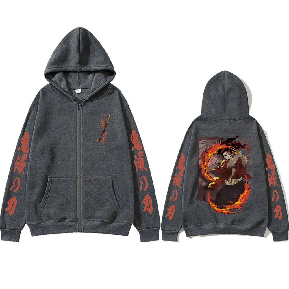 เสื้อฮู้ดซิป Demon Slayer ตัวล - Mens Fashion Zip Up Hoodies บทวิจารณ์และราคา