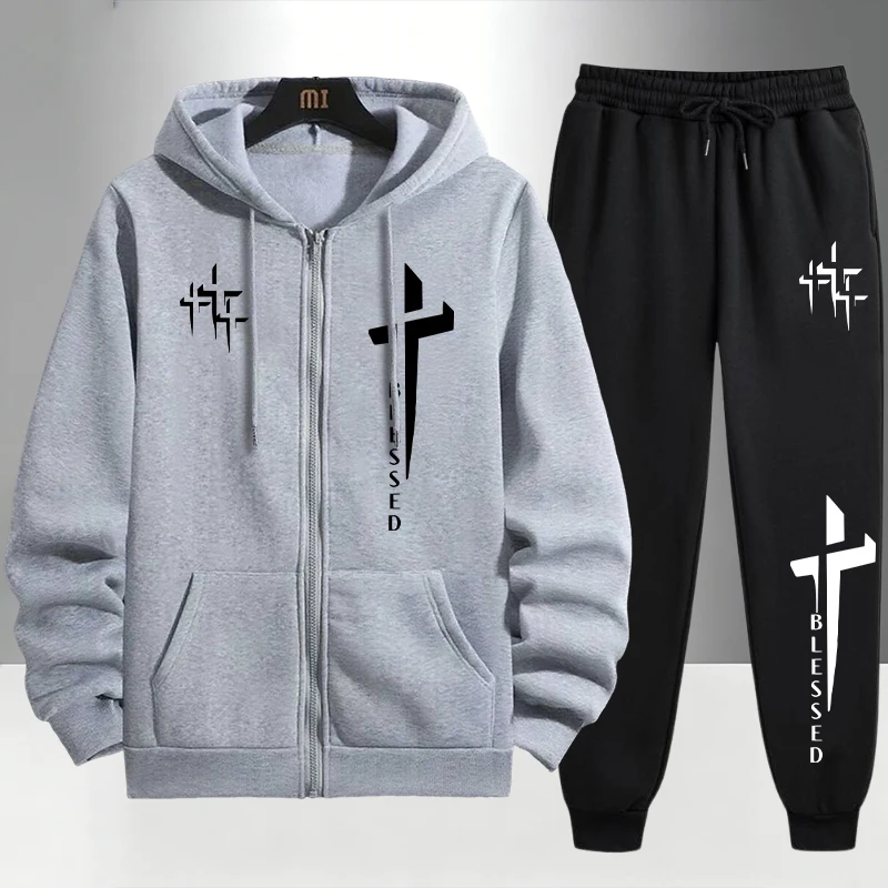 ชุดวอร์มพิมพ์ลาย Cross Blessed - Mens Fashion Urban บทวิจารณ์และราคา
