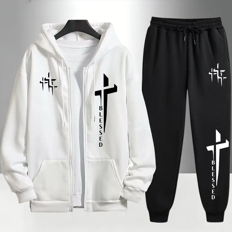 ชุดวอร์มพิมพ์ลาย Cross Blessed - Mens Fashion Urban บทวิจารณ์และราคา