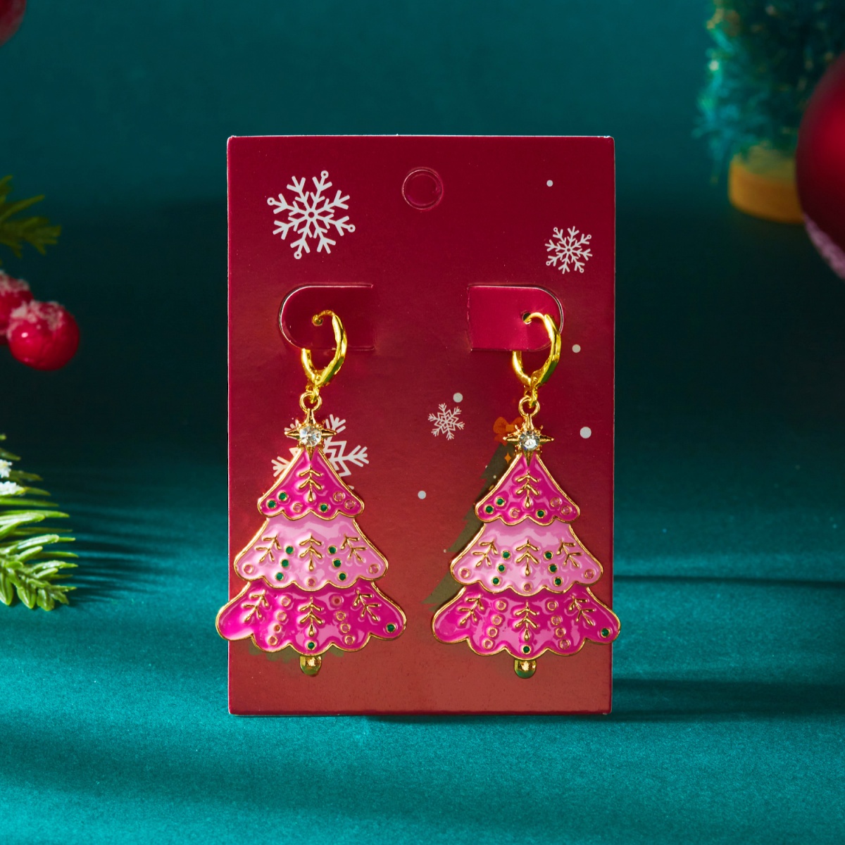 ต่างหูคริสต์มาส สีชมพูเคลือบเง - Men'S Fashion Xmas Party บทวิจารณ์และราคา